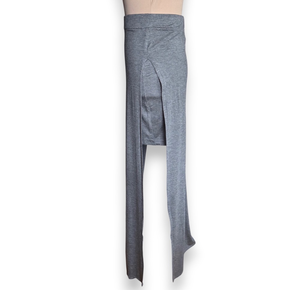 MONO B gray mini skirt maxi panel overlay Size S - Picture 2 of 11